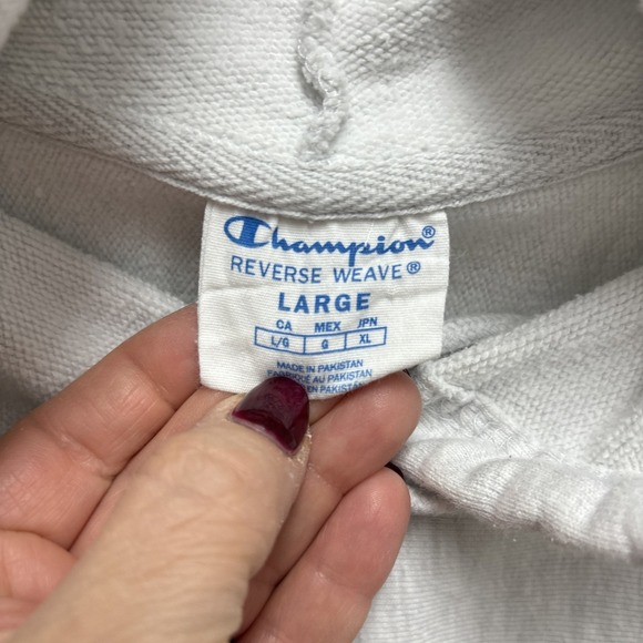 Champion Reverse Weave Notre Dame Cropped Hoodie Women's‎ Large Gray Sweatshirt - Picture 4 of 9